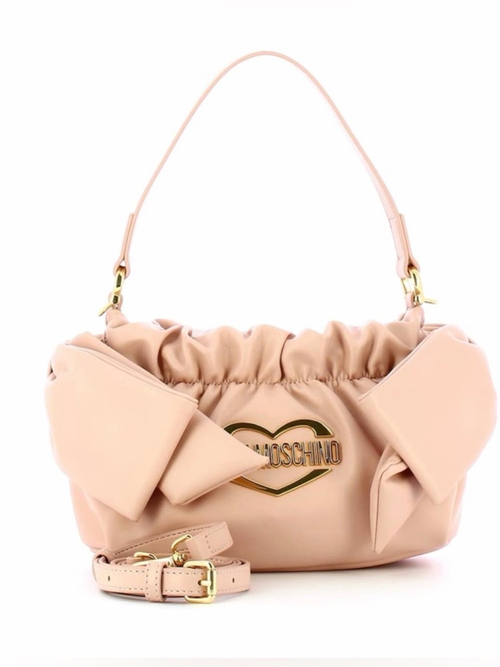 Love Moschino Pale Pink Bow-Accent Shoulder Bag
